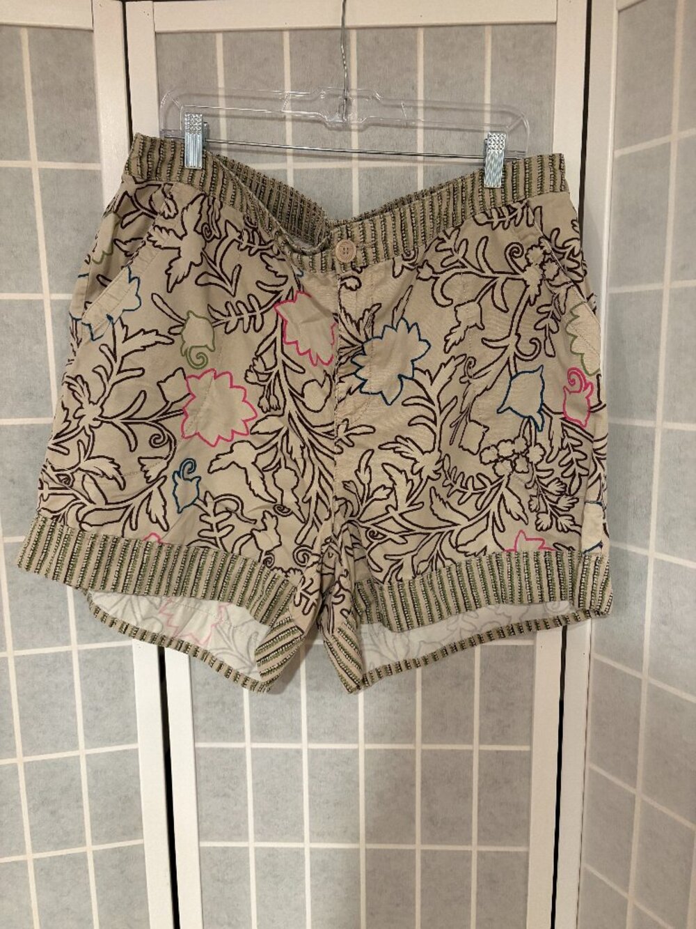 Knox Rose Floral Print Cuffed Shorts Women's XXL Boho Casual